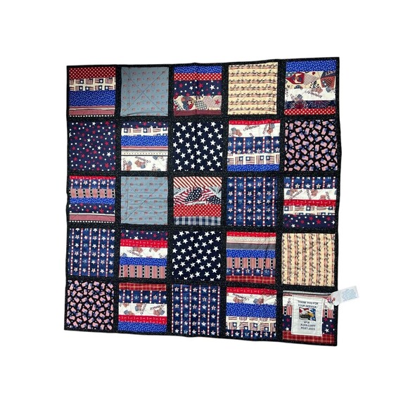 PATRIOTIC QUILT FLAG RED WHITE & BLUE BLANKET VFW AUXILLIARY POST 2003 - Picture 1 of 16